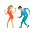 Dancing People at Party Isolated Dancers Clubber Royalty Free Stock Photo