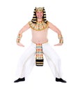 Dancing pharaoh wearing a egyptian costume. Royalty Free Stock Photo