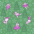 Dancing piglets. Christmas story. Pattern