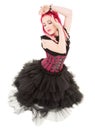 Dancing pink hair girl Royalty Free Stock Photo