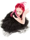 Dancing pink hair girl Royalty Free Stock Photo