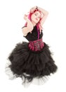 Dancing pink hair girl Royalty Free Stock Photo