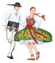 Dancing Polish Highlanders Royalty Free Stock Photo