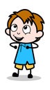 Dancing Pose - School Boy Cartoon Character Vector Illustration Royalty Free Stock Photo