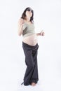 Dancing pregnant woman sunglasses Royalty Free Stock Photo