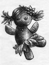 Dancing rag doll sketch Royalty Free Stock Photo