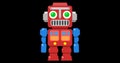 Dancing retro toy robot cartoon style looped loop animation