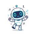 Dancing Robot With Music Notes Royalty Free Stock Photo