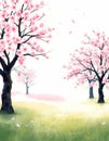The dancing sakura orchad Royalty Free Stock Photo