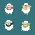 Dancing and smiling sheep set