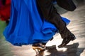 Dancing shoes feet and legs of female and male couple ballroom Royalty Free Stock Photo