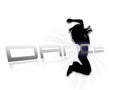 Dancing silhouette white background Royalty Free Stock Photo