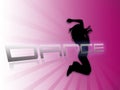 Dancing silhouette white purple background Royalty Free Stock Photo
