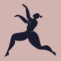 Dancing silhouette of a woman, inspired by Matisse. Abstract dance of a female body in motion. Vector cutout Royalty Free Stock Photo