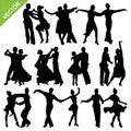 Dancing silhouettes vector Royalty Free Stock Photo