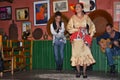 Andalusian girls dance and sing flamenco, the typical traditional music of southern Spain,Seville,04/15/2017 Royalty Free Stock Photo