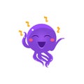 Dancing And Singing Funny Octopus Emoji Royalty Free Stock Photo