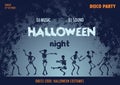 Dancing skeletons Dark blue Halloween party flyer template