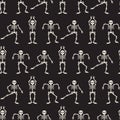 Dancing Skeletons Seamless Pattern Royalty Free Stock Photo