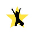 Dancing star girl silhouette