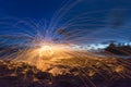 Dancing steel wool Royalty Free Stock Photo