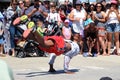 Dancing street crew on Venice beach California Royalty Free Stock Photo