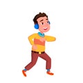 Dancing Teen Boy With Positive Expression Vector