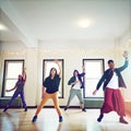 Dancing their way to stardom. a group of young people dancing together in a studio.