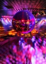 Dancing under disco mirror ball Royalty Free Stock Photo