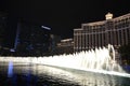 Dancing water at Bellagio fountains in Las Vegas by night