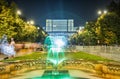 Dancing water fountains at Union Square (Piata Unirii)park in the center of Bucharest Royalty Free Stock Photo