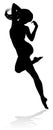 Dancing Woman Silhouette Royalty Free Stock Photo