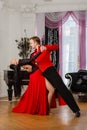 Dancing young couple. Royalty Free Stock Photo