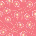 Dandelion blowing vector floral seamless pattern.