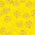 Dandelion blowing vector floral seamless pattern. Royalty Free Stock Photo