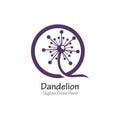 Dandelion flower logo simple crative template vector design