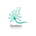 Dandelion flower logo simple crative template vector design