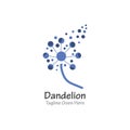 Dandelion flower logo simple crative template vector design