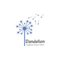 Dandelion flower logo simple crative template vector design