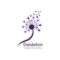 Dandelion flower logo simple crative template vector design