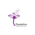 Dandelion flower logo simple crative template vector design