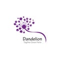 Dandelion flower logo simple crative template vector design