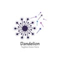 Dandelion flower logo simple crative template vector design