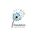 Dandelion flower logo simple crative template vector design