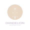 Dandelion flower logo with stem and leaves. Using modern vector concept design symbol icon illustration