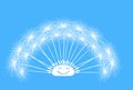 Dandelion fluffy fun vector on a blue background Royalty Free Stock Photo