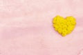 Dandelion heart on wood surface background copyspace Royalty Free Stock Photo