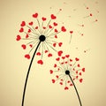 Dandelion with hearts