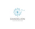 Dandelion logo template. Taraxacum flower vector design