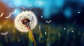 Dandelion macro close view. Created using Generative AI technology